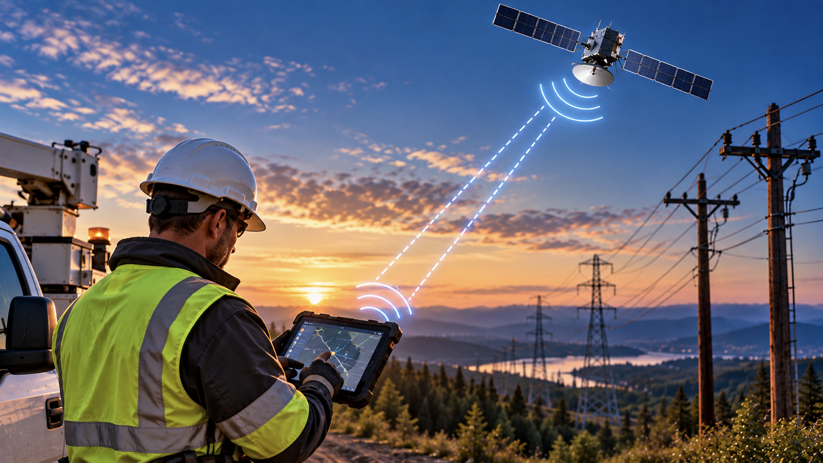 A satellite with a direct-to-device communications connection